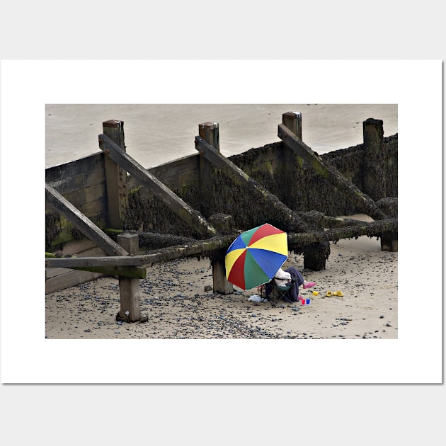 Umbrella open on the beach - Sheringham, UK Wall Art by richflintphoto